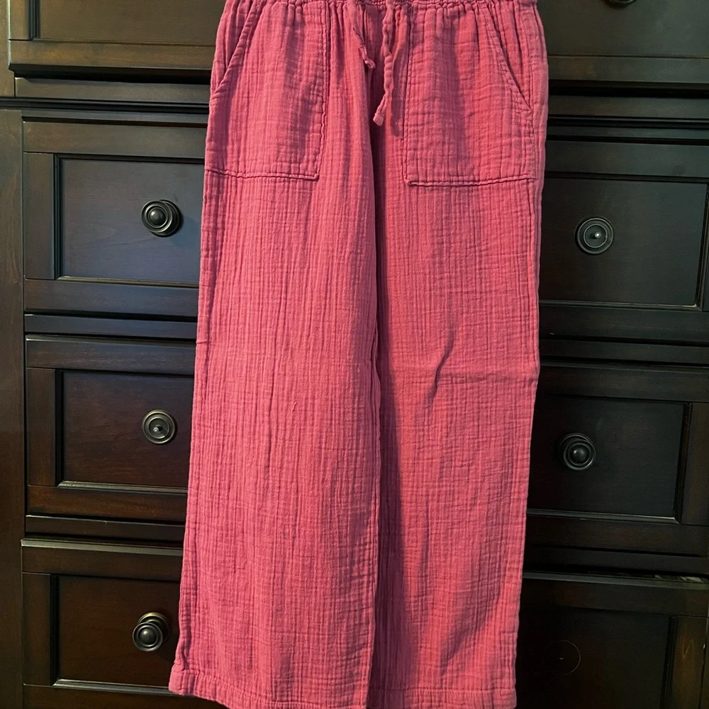 GAP Girls Pink Ruffle Sleeve Top & Wide Leg Pants Set